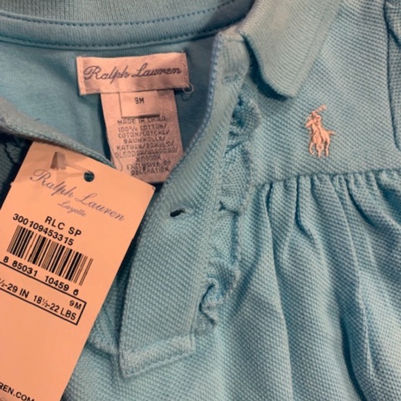 NWT Ralph Lauren LAYETTE L/S ONESIE- Turquoise - 9 Month - Picture 6 of 10